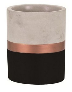 Vaso Decorativo Preto E cobre Em Cimento 9x7,5Cm